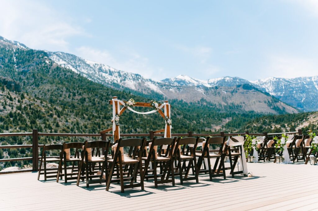 The wedding ceremony area at the Retreat on Charleston Peak.